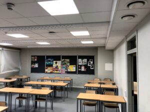 Repus Düsenrohr für energieeffiziente Lüftung in Schulumgebungen.
