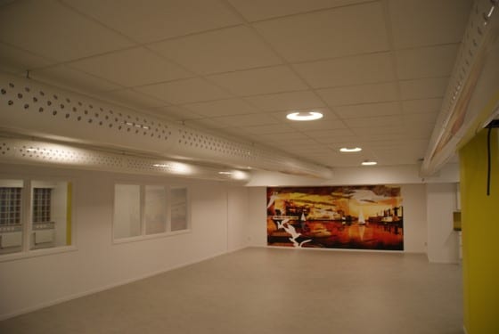 Rundes Düsenrohr in einem Klassenzimmer von Repus Ventilation.