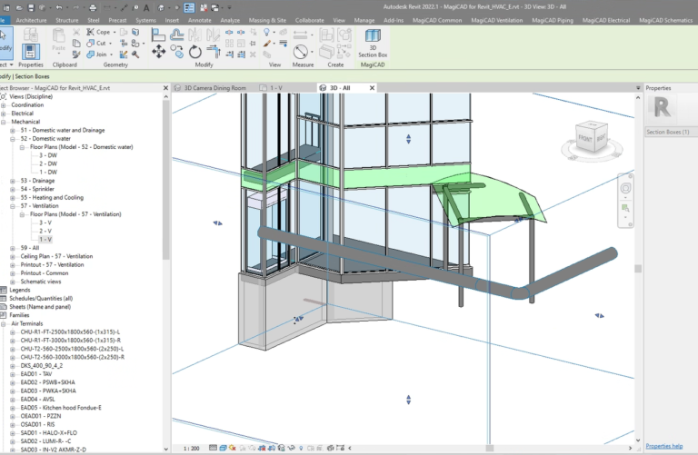 DKS Dyskanal från Repus i Ritning på Revit.